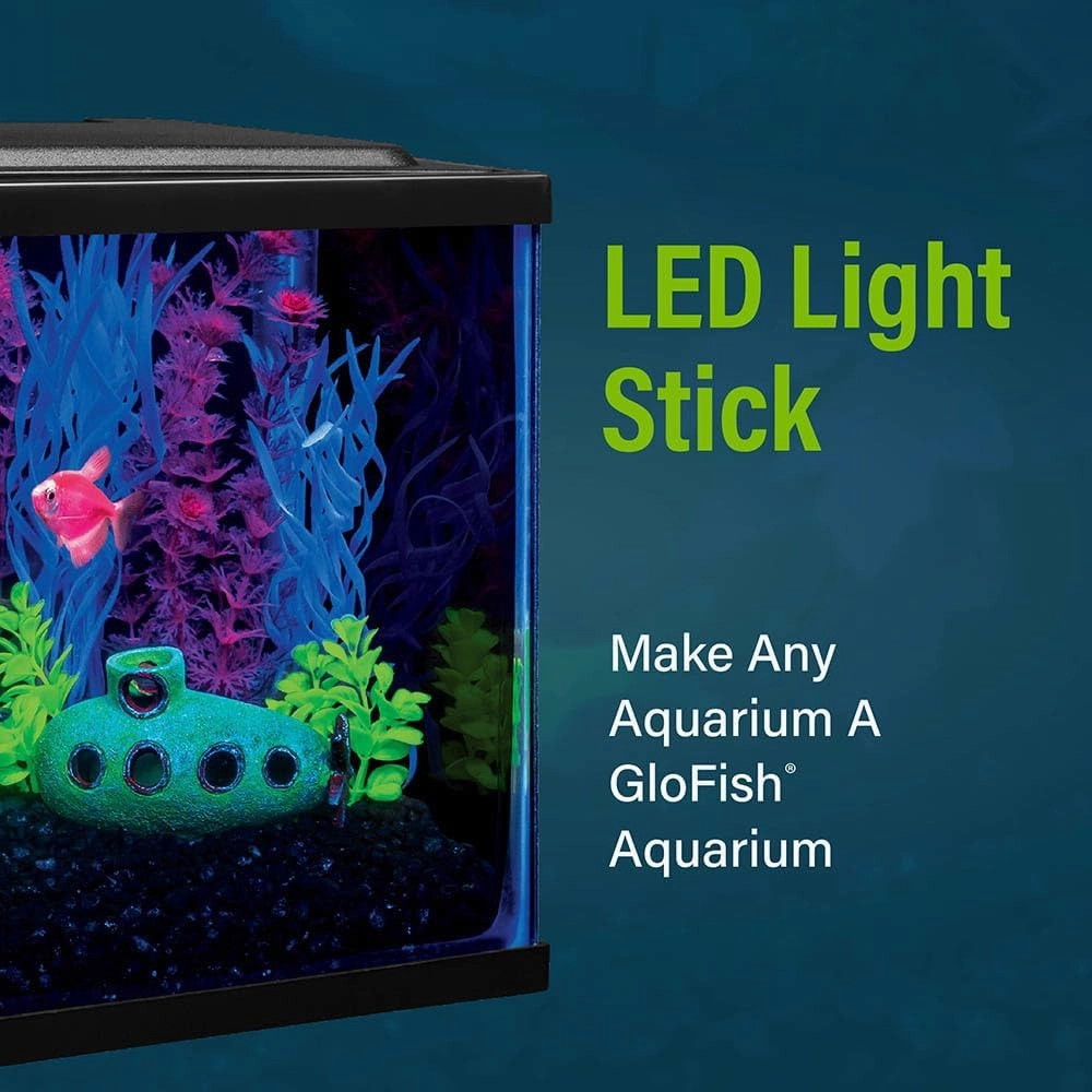 GloFish 6-Inch LED Light Stick for Fish Aquariums Up to 5 Gallons, 1 Count, with White and Blue LED Lights