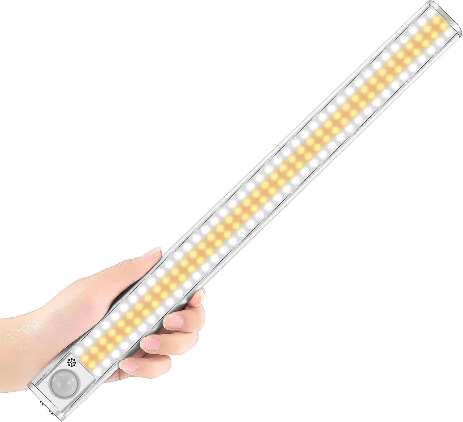 goodland 160 LED Closet Lights Motion Sensor Under Cabinet Lights Indoor Lighting 3600mAh Battery Powered Light Bar Dimmable Rechargeable Closet Light for Kitchen, Wardrobe, Stairs(1 Pack)