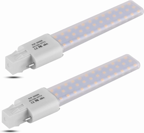 GX23 LED Light Bulb Plug and Play Replacement 13W CFL LED Stick PL Bulb GX23-2 Pin Base,360° Beam Angle,Warm White 3000K,Driven by 100-277V and CFL Ballast 2 Pack (Warm White, GX23 6W)