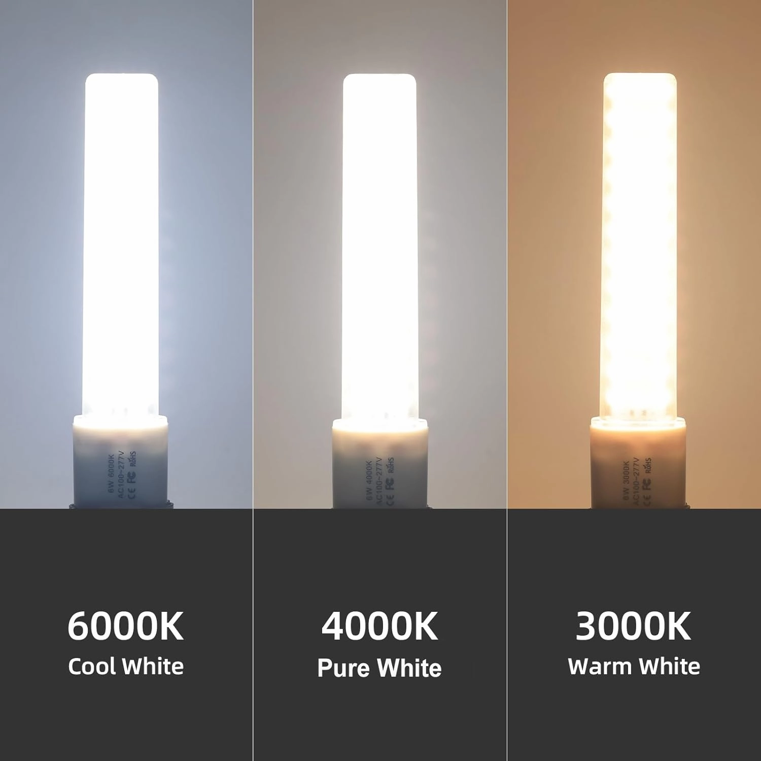 GX23 LED Light Bulb Plug and Play Replacement 13W CFL LED Stick PL Bulb GX23-2 Pin Base,360° Beam Angle,Warm White 3000K,Driven by 100-277V and CFL Ballast 2 Pack (Warm White, GX23 6W)