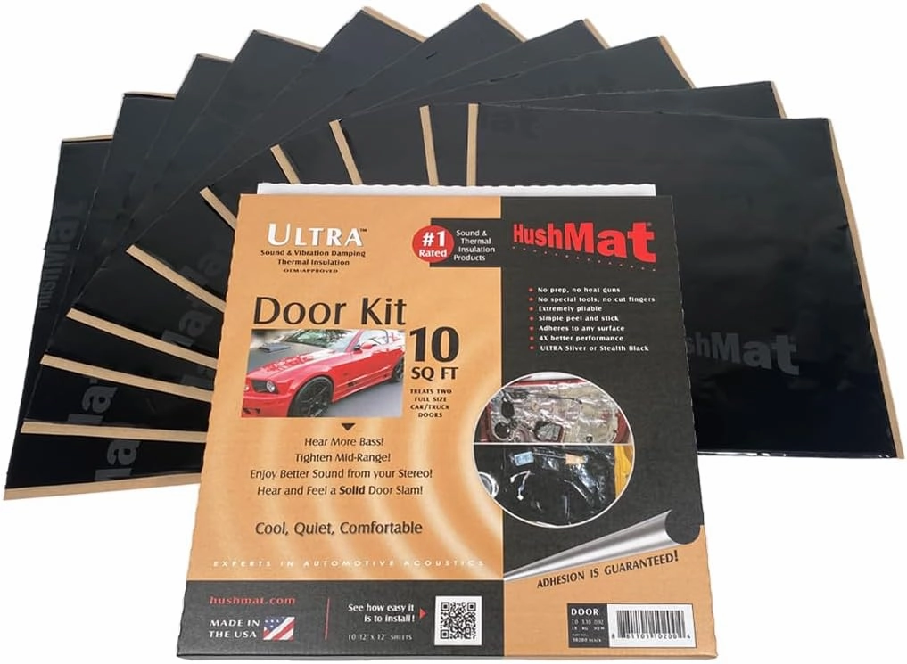 HushMat 10200 Door Sound-Deadening Kit with Stealth Black Foil, 10 Square Feet
