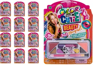 JA-RU Makeup Beauty Color Girl Professional Makeup (12 Sets) Great Party Favors Toys for Girls Makeup Brush Set Eyeshadow Palette 095-12p