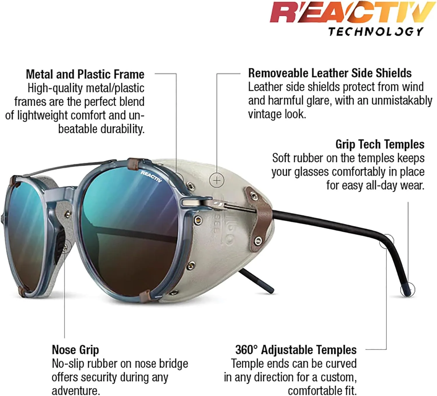 Julbo Legacy Mountaineering Glacier Photochromic Sunglasses w/Side Shields for Men and Women | Mountaineering & Lifestyle