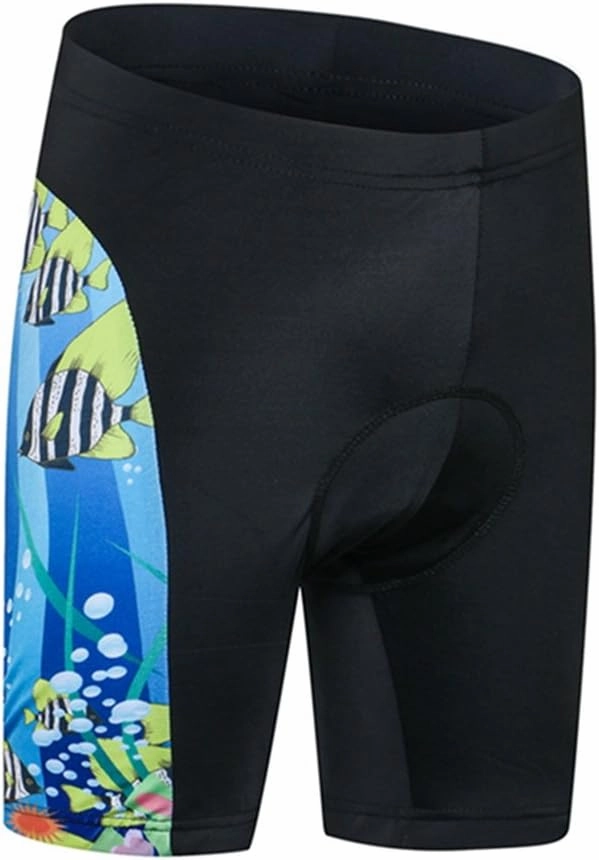 Kids Cycling Jersey Set with 3D Padded Shorts Cartoon Bike Top