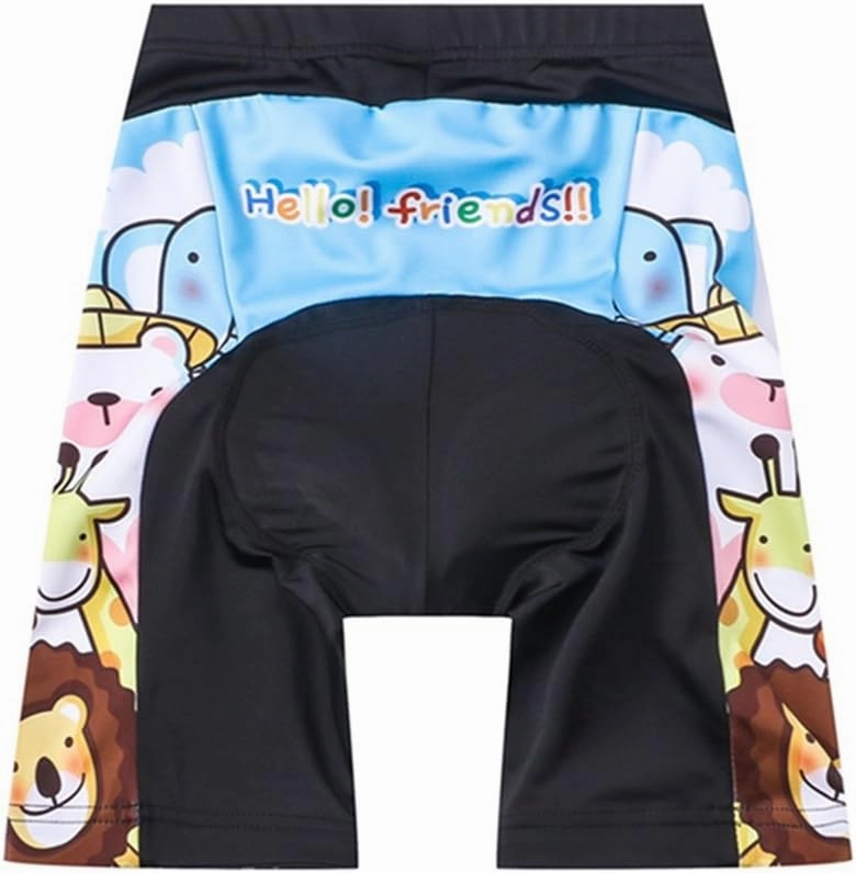 Kids Cycling Jersey Set with 3D Padded Shorts Cartoon Bike Top