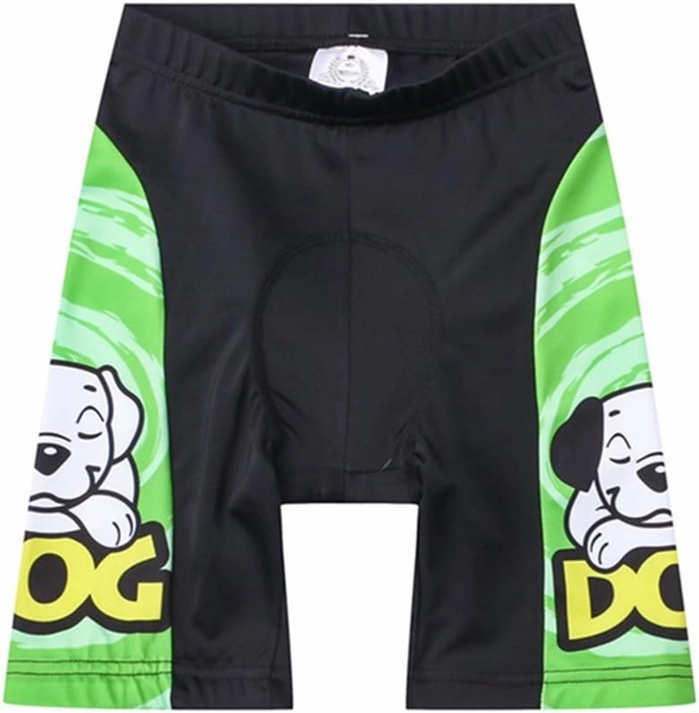 Kids Cycling Jersey Set with 3D Padded Shorts Cartoon Bike Top