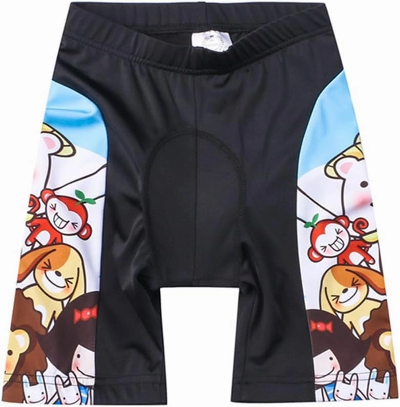 Kids Cycling Jersey Set with 3D Padded Shorts Cartoon Bike Top
