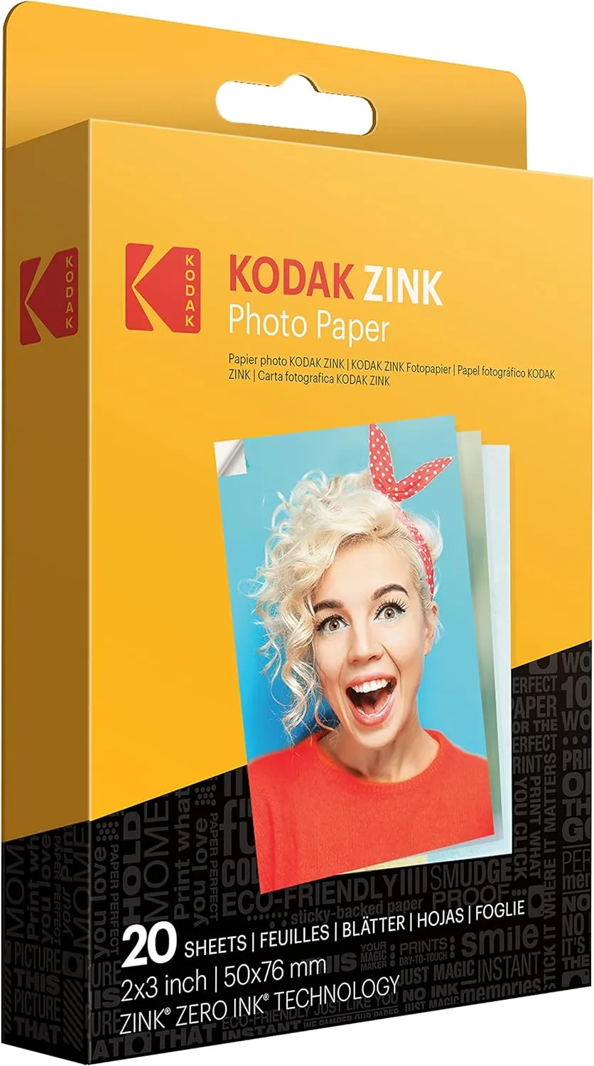 KODAK Step Wireless Mobile Photo Mini Color Printer (White) Go Bundle