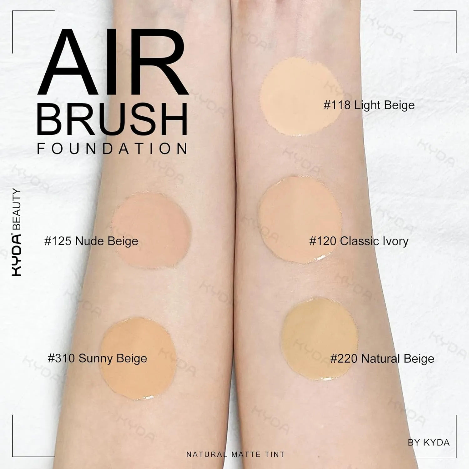 KYDA AirBrush Foundation Spray, Silky Foundation Mist Makeup, Flawless Coverage for Smooth Creamy Nude Finish, Breathable Blendable Lasting Formula, Moisturizing Makeup Primer-#220 Natural Beige