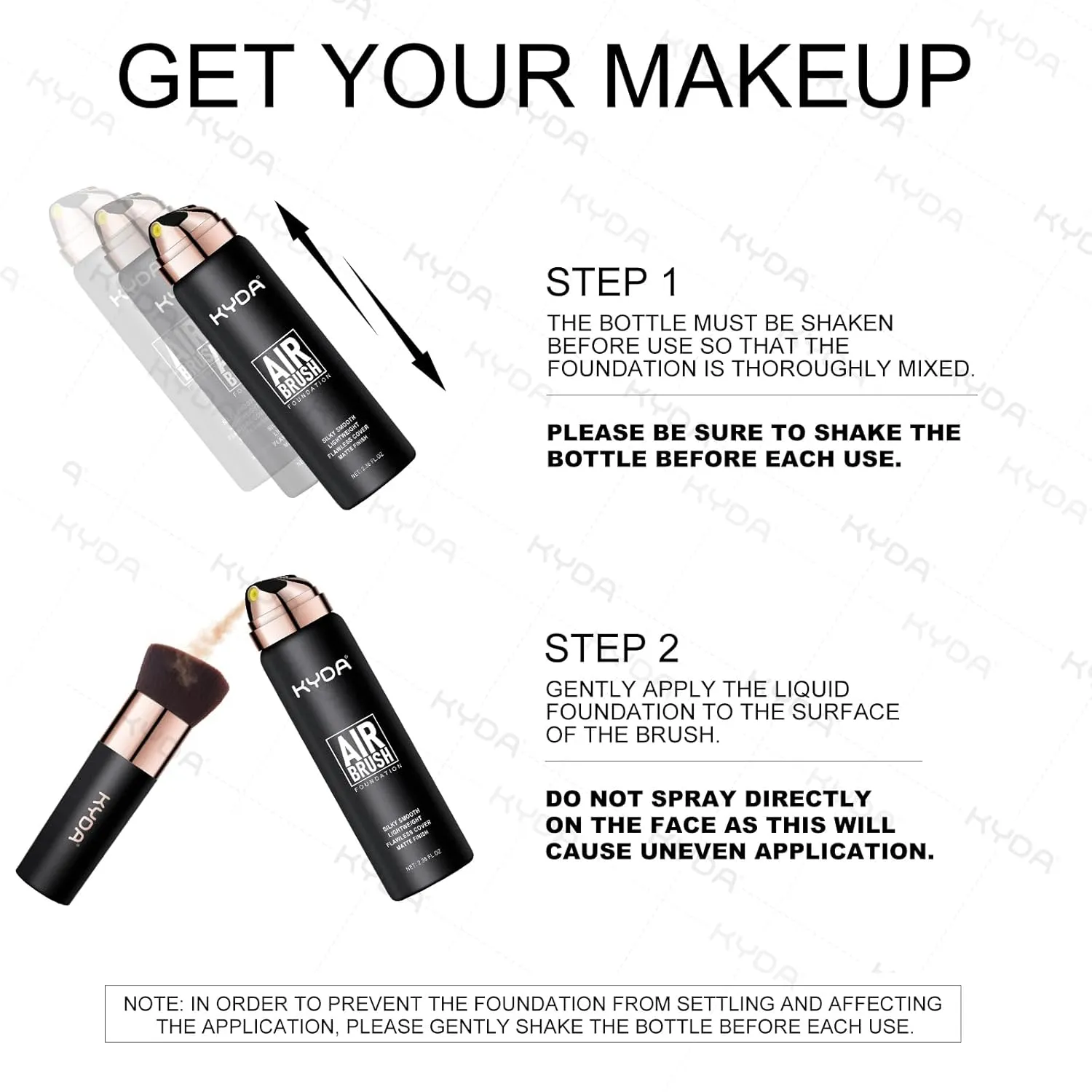 KYDA AirBrush Foundation Spray, Silky Foundation Mist Makeup, Flawless Coverage for Smooth Creamy Nude Finish, Breathable Blendable Lasting Formula, Moisturizing Makeup Primer-#220 Natural Beige
