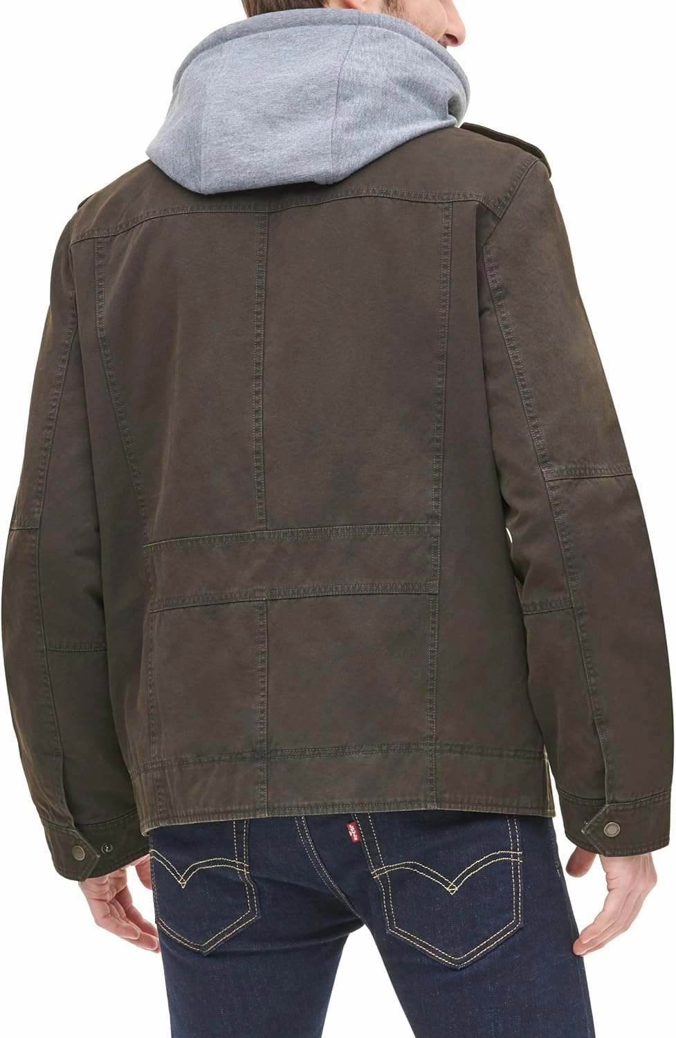 Levi's Men's Washed Cotton Hooded Military Jacket
