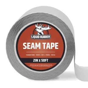 Liquid Rubber Peel and Stick Seam Tape - Fix Leaks, Repair and Restore Roof Joints and Tears, Bonds to EPDM, Metal, Tiles, Shingles, Wood, and Fiberglass Easy to Use, 2 Inch x 50 Foot Roll