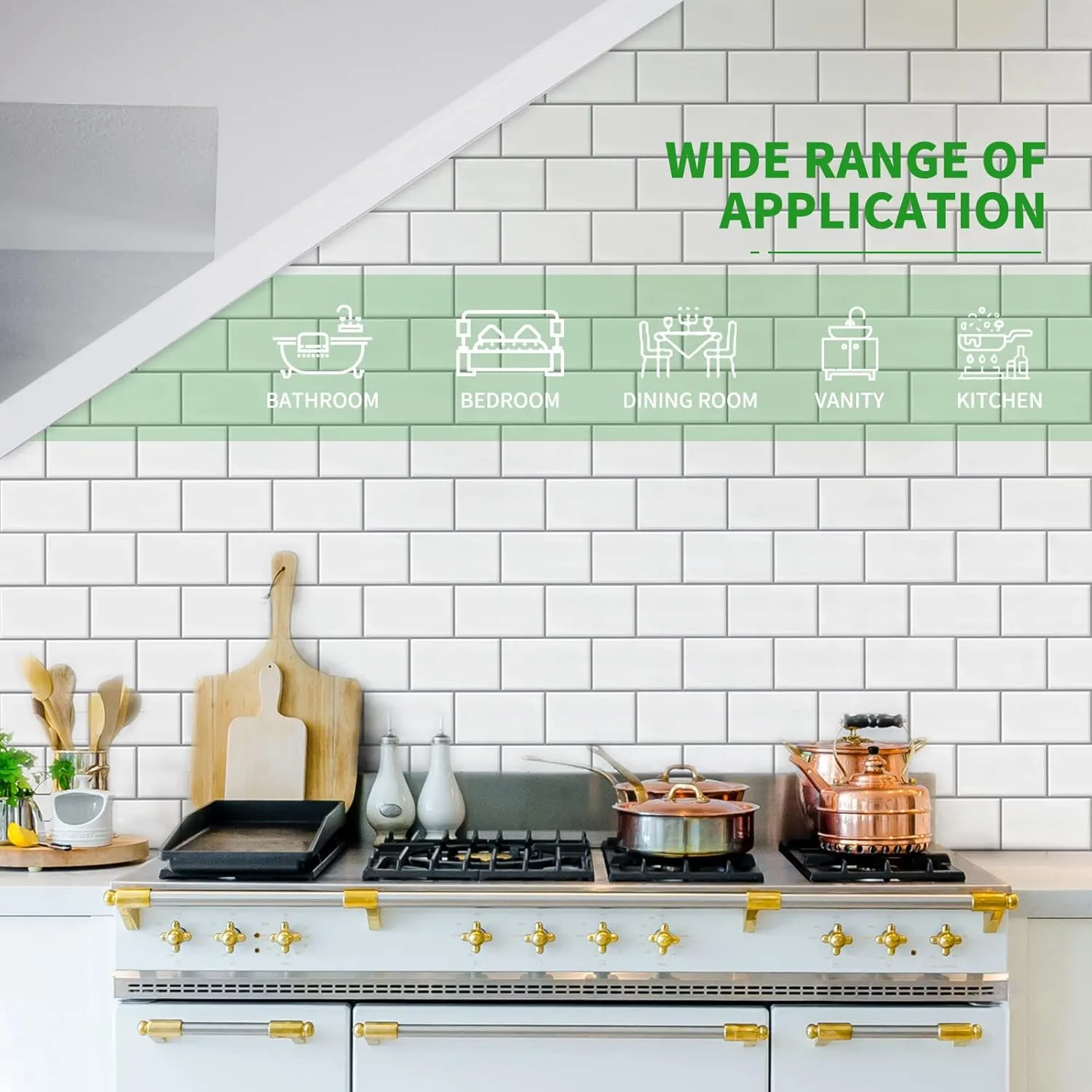 LONGKING 10-Sheet Peel and Stick Tile for Kitchen Backsplash, 12in x 12in Bright White Subway Tile with Grey Grout