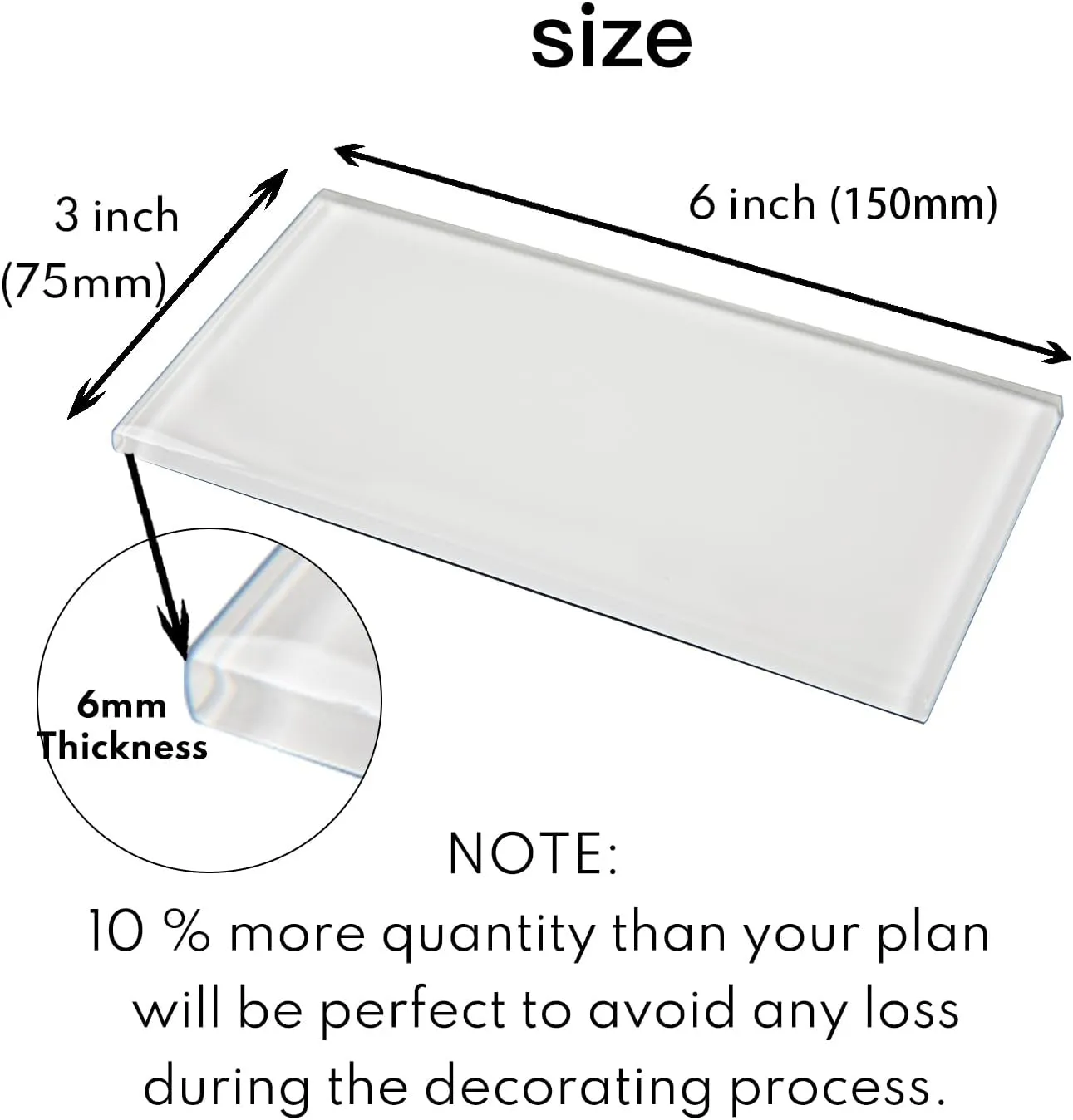 Lovdeco Peel and Stick Glass Subway Tile, 3 x 6 Inch, 5 Sq Ft, White Glass for Bathroom Kitchen Backsplash Wall, 40-Pack