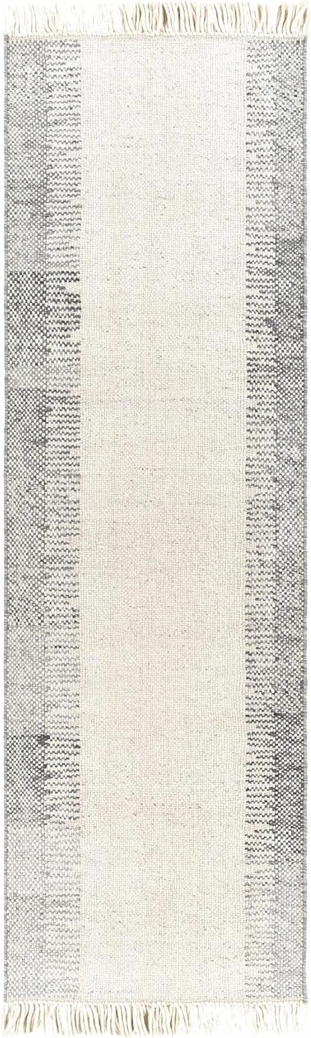 Mark&Day Wool Rugs, 2x8 Rankweil Modern Cream Runner Area Rug, Beige Grey Carpet for Hallway, Kitchen, Bedroom or Living Room (2'6" x 8' Runner)