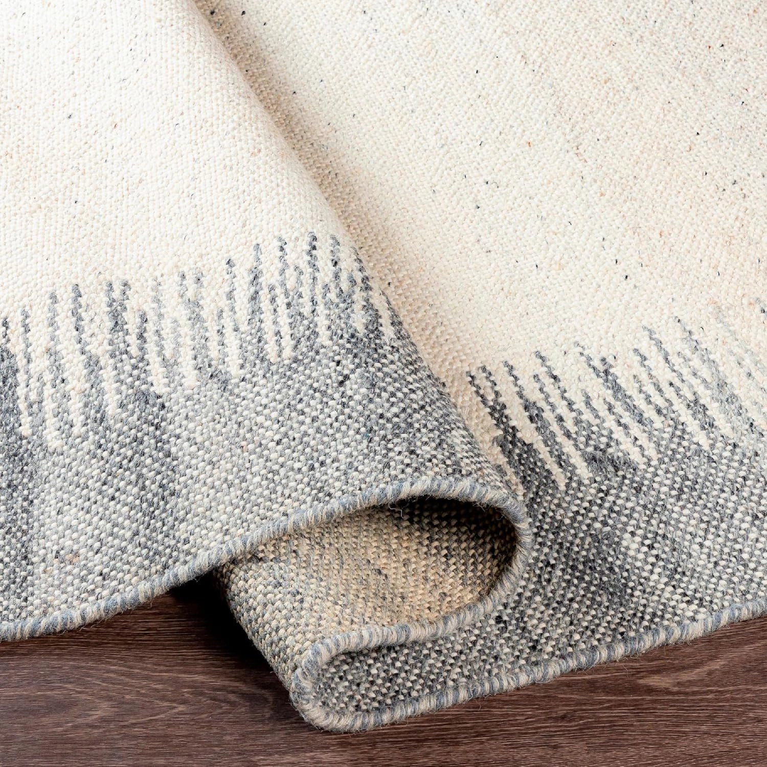 Mark&Day Wool Rugs, 2x8 Rankweil Modern Cream Runner Area Rug, Beige Grey Carpet for Hallway, Kitchen, Bedroom or Living Room (2'6" x 8' Runner)