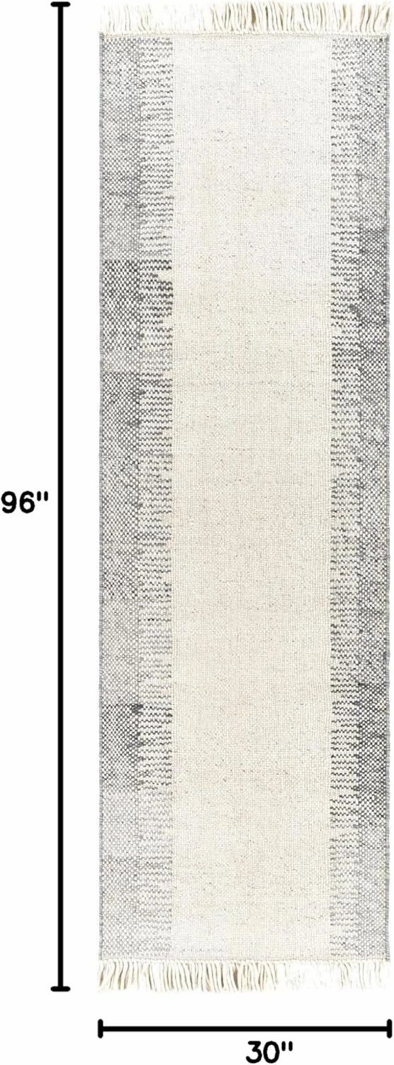Mark&Day Wool Rugs, 2x8 Rankweil Modern Cream Runner Area Rug, Beige Grey Carpet for Hallway, Kitchen, Bedroom or Living Room (2'6" x 8' Runner)