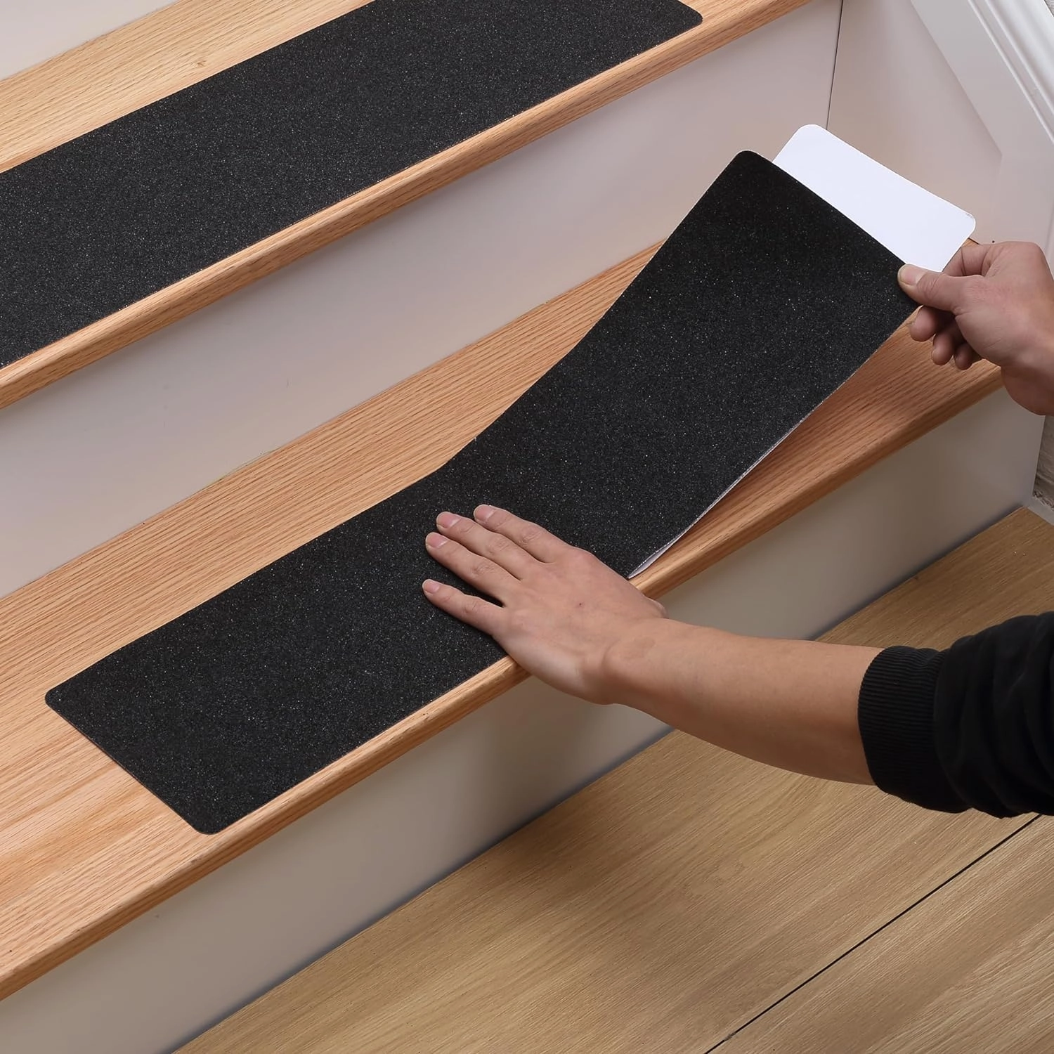 MBIGM 8-Pack Non-Slip Outdoor Stair Treads - Anti Slip 6" X 24" Grip Tape Adhesive Strips - Heavy Duty Traction for Steps, Staircase, Deck