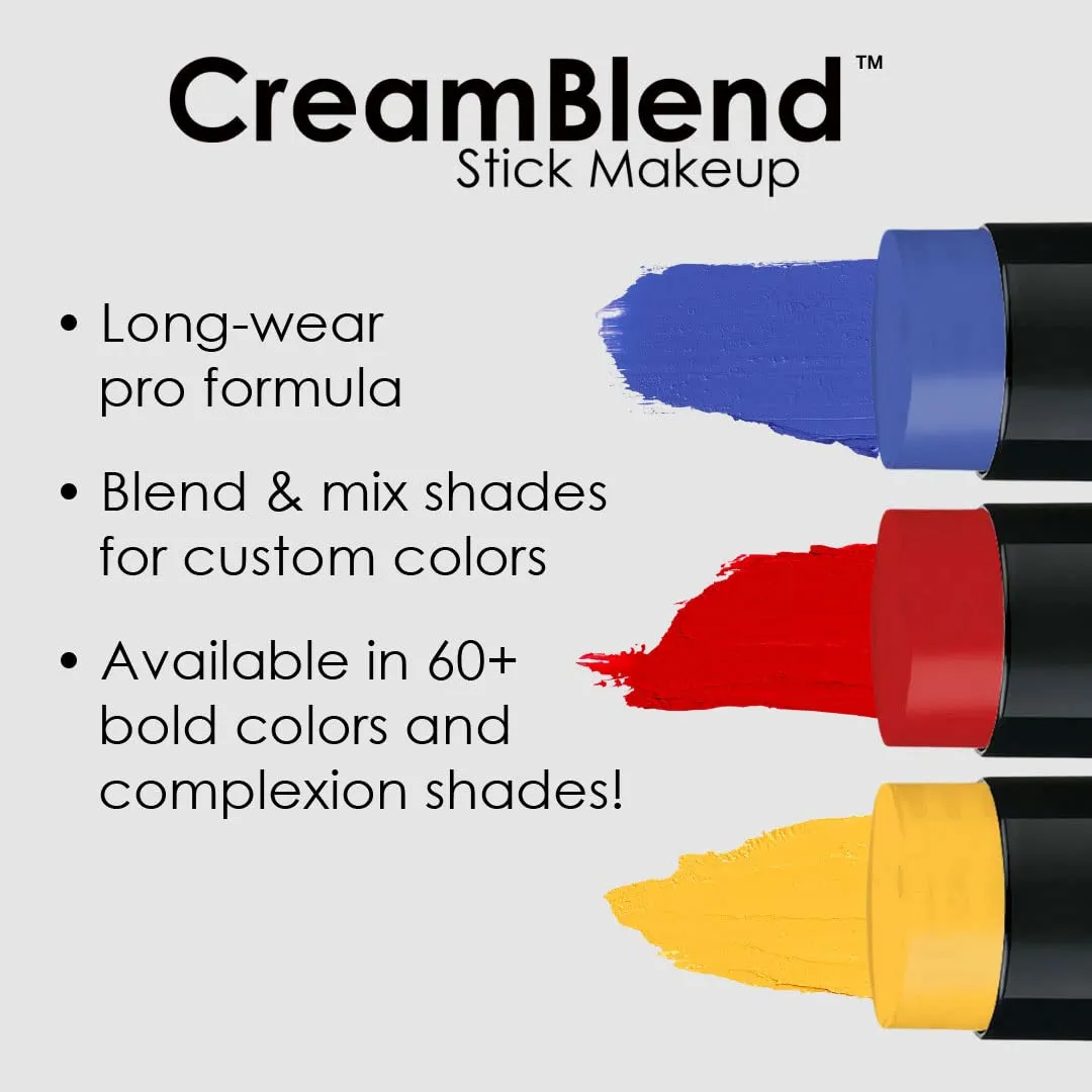 Mehron Makeup CreamBlend Stick | Face Paint, Body Paint, & Foundation Cream Makeup | Perfect for Halloween .75 oz (21 g) (Black)