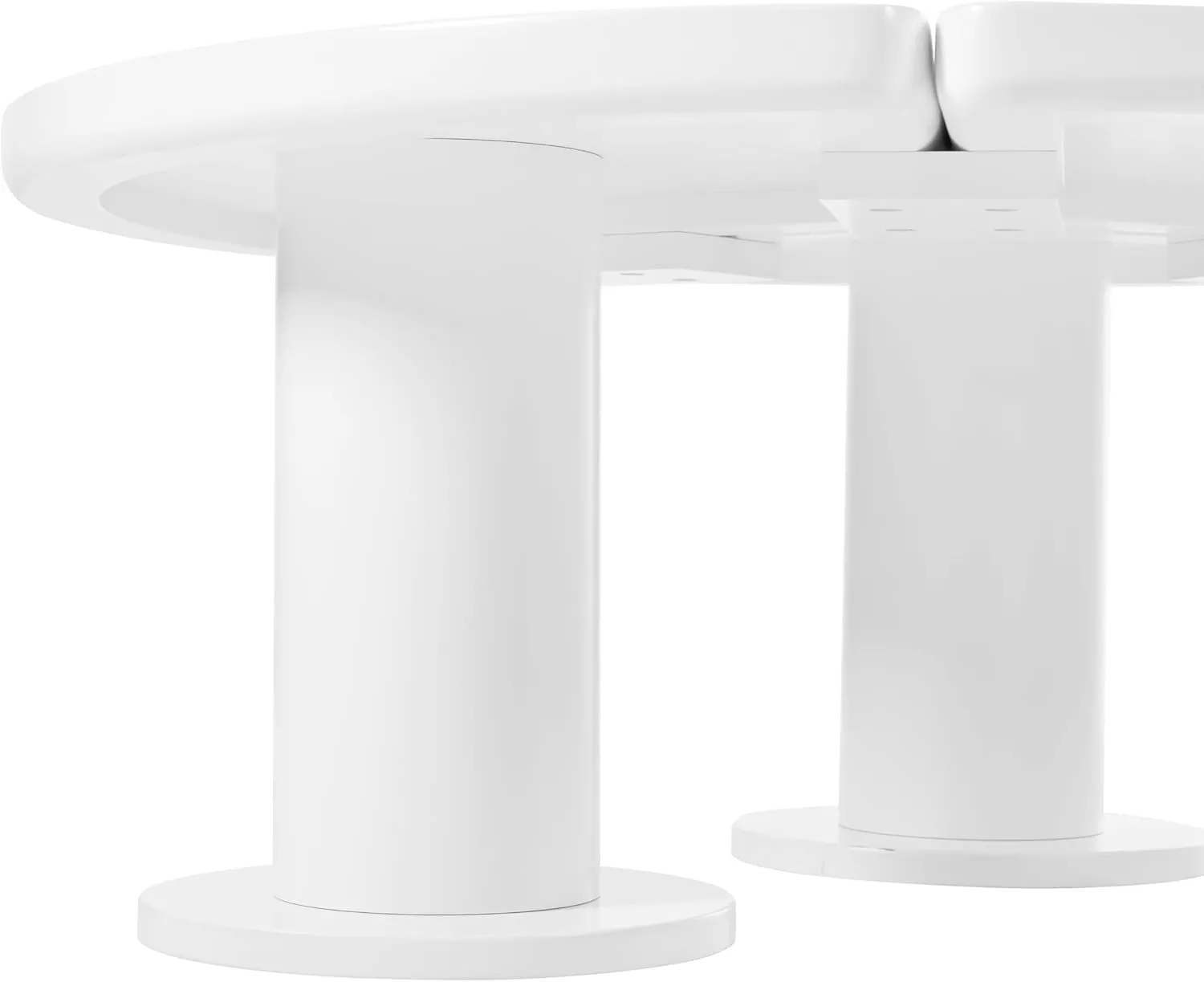 Merax 39.4" Round Petal-Shaped Wooden Coffee Table Cream Style CenterTable with 3 Thick Legs,Minimalist Irregular EndTable for Living Room