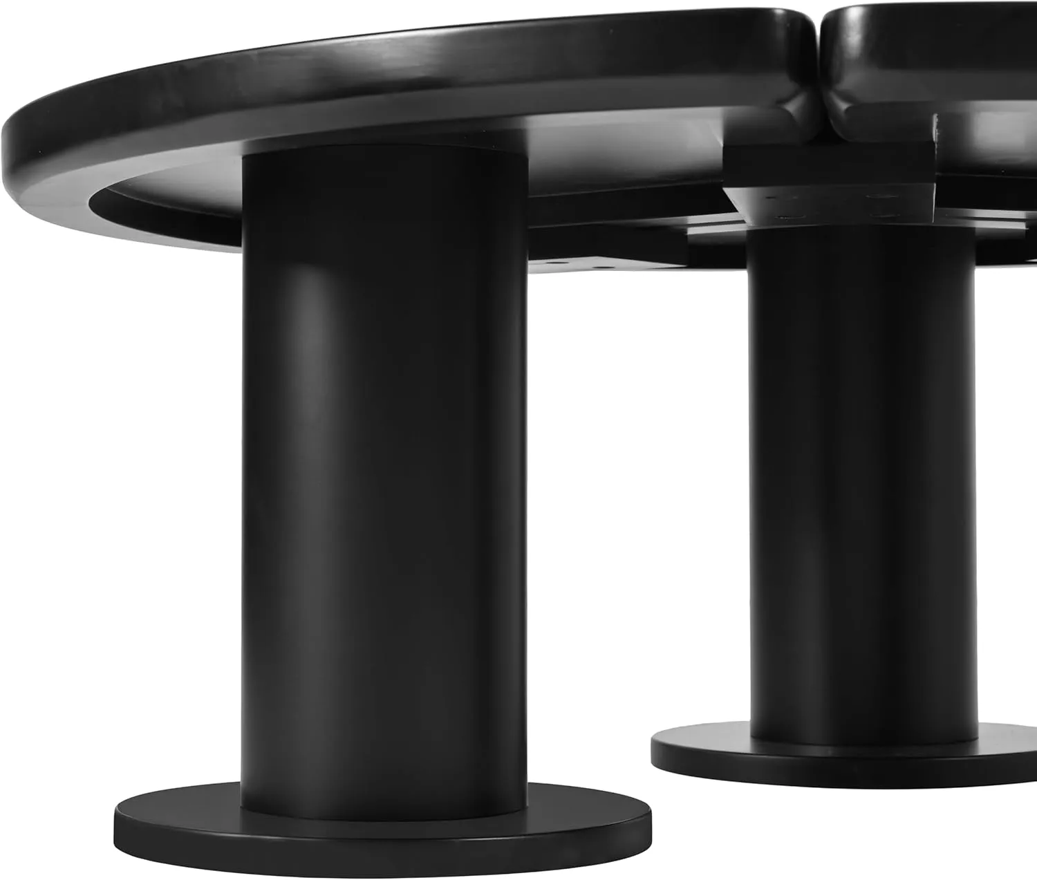 Merax 39.4" Round Petal-Shaped Wooden Coffee Table Cream Style CenterTable with 3 Thick Legs,Minimalist Irregular EndTable