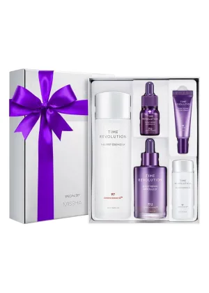 MISSHA Time Revolution Gift Set The First Essence 5X & Night Repair Ampoule 5X for Radiant, Youthful Skin, Korean Skin Care, Glass Skin