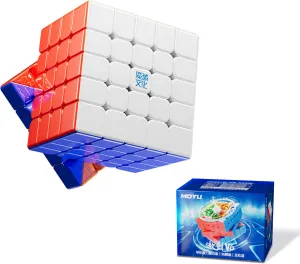 Moyu Aochuang V6 5x5 Magnetic Stickerless UV Coated Speed Cube, 5 by 5 Flagship Edition Cube, 96 Magnets, Anti-Stick Design Adjustable Elasticity Magnetic Cube (UV Coated)