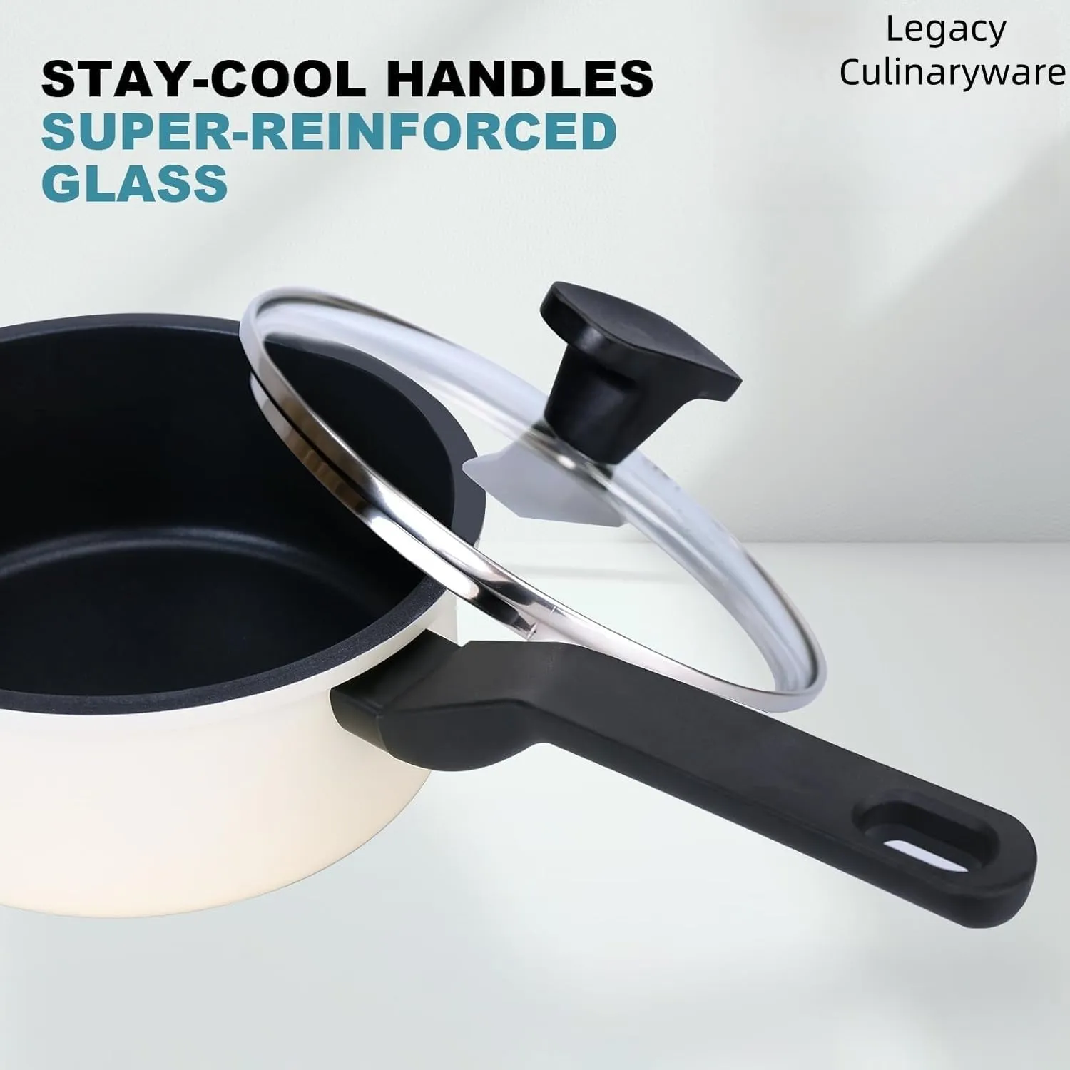 Nonstick Sauce Pan with Lid,1.5QT small pot, PFOA Free,Kitchen Pots Induction Pot,Cream