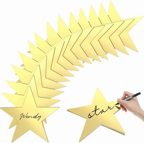 Outus 240 Pieces 11 Inch Large Gold Stars Cutouts Gold Stars Decoration Double Printed Paper Stars for Wedding Bulletin Board Decoration Classroom Wall Party Decoration Graduation Party Decoration