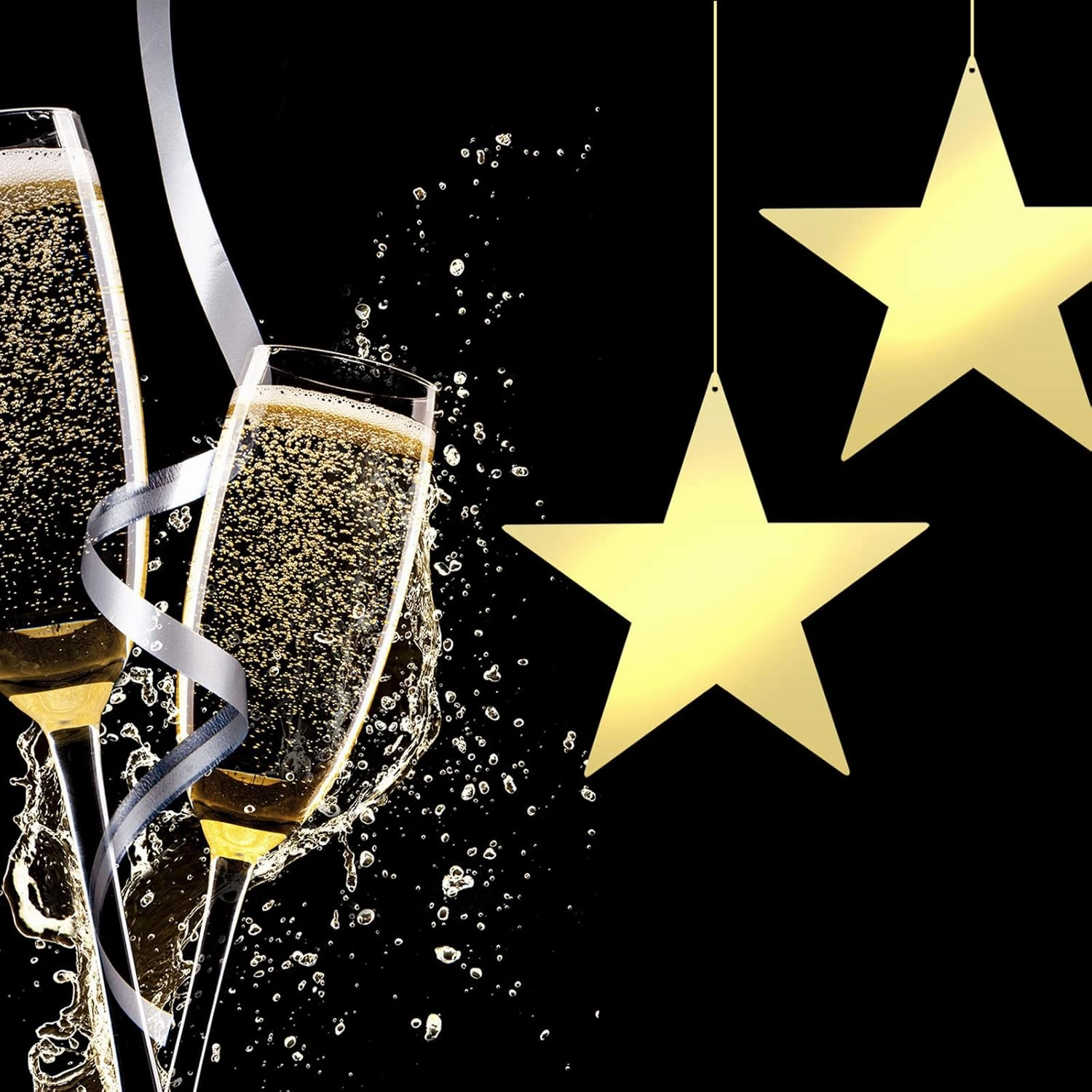 Outus 240 Pieces 11 Inch Large Gold Stars Cutouts Gold Stars Decoration Double Printed Paper Stars for Wedding Bulletin Board Decoration Classroom Wall Party Decoration Graduation Party Decoration