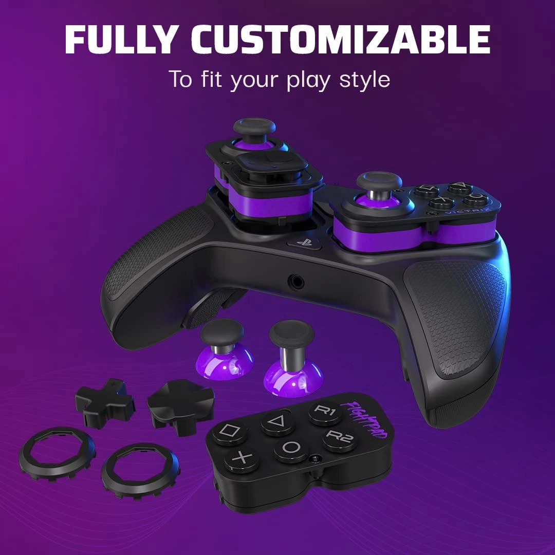 PDP Victrix Pro BFG Wireless Gaming Controller for Playstation 5 / PS5, PS4, PC, Modular Esports Gamepad, Remappable Buttons, Customizable Triggers/Paddles/D-Pad/Fightpad, PC App, Black