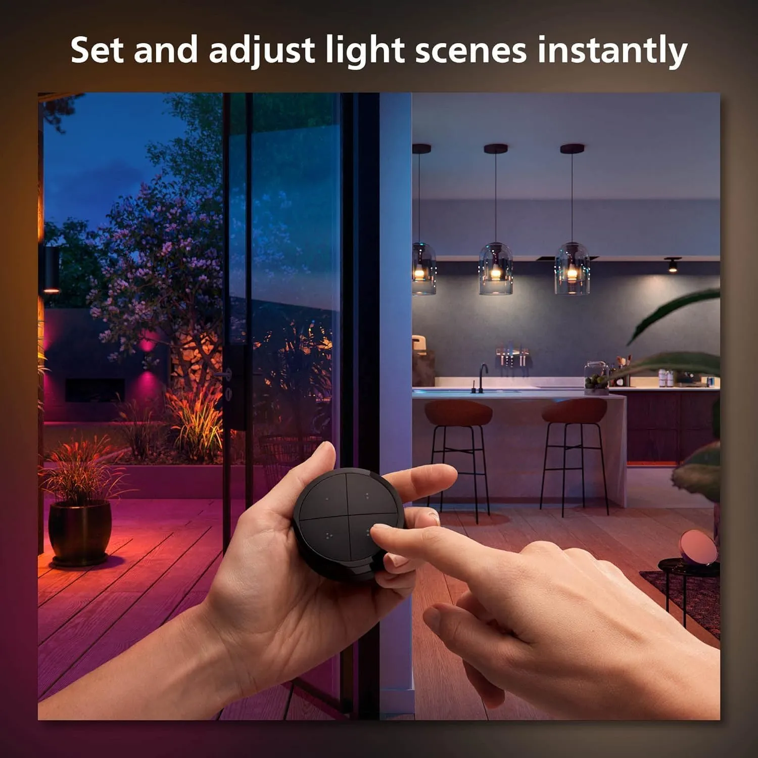 Philips Hue Wall Tap Dial Light Switch, Portable, Black - 1 Pack - Requires Hue Lights and Hue Bridge - Smart Home - Easy, No-Wire Installation