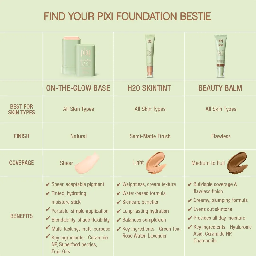 Pixi Beauty On-the-Glow Base| Tinted Moisturizer Foundation Stick | Cinnamon: Deep, neutral shade| 0.6 oz / 19g