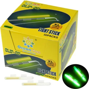 QualyQualy Clip-On Fishing Glow Sticks for Pole, Fishing Rod Tip Light Fishing Pole Light Sticks Bulk Kit 100 Pcs 20 Pcs