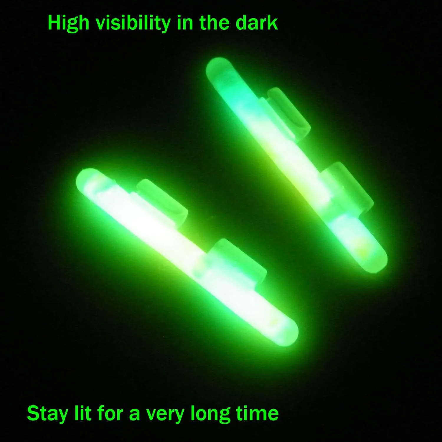 QualyQualy Clip-On Fishing Glow Sticks for Pole, Fishing Rod Tip Light Fishing Pole Light Sticks Bulk Kit 100 Pcs 20 Pcs