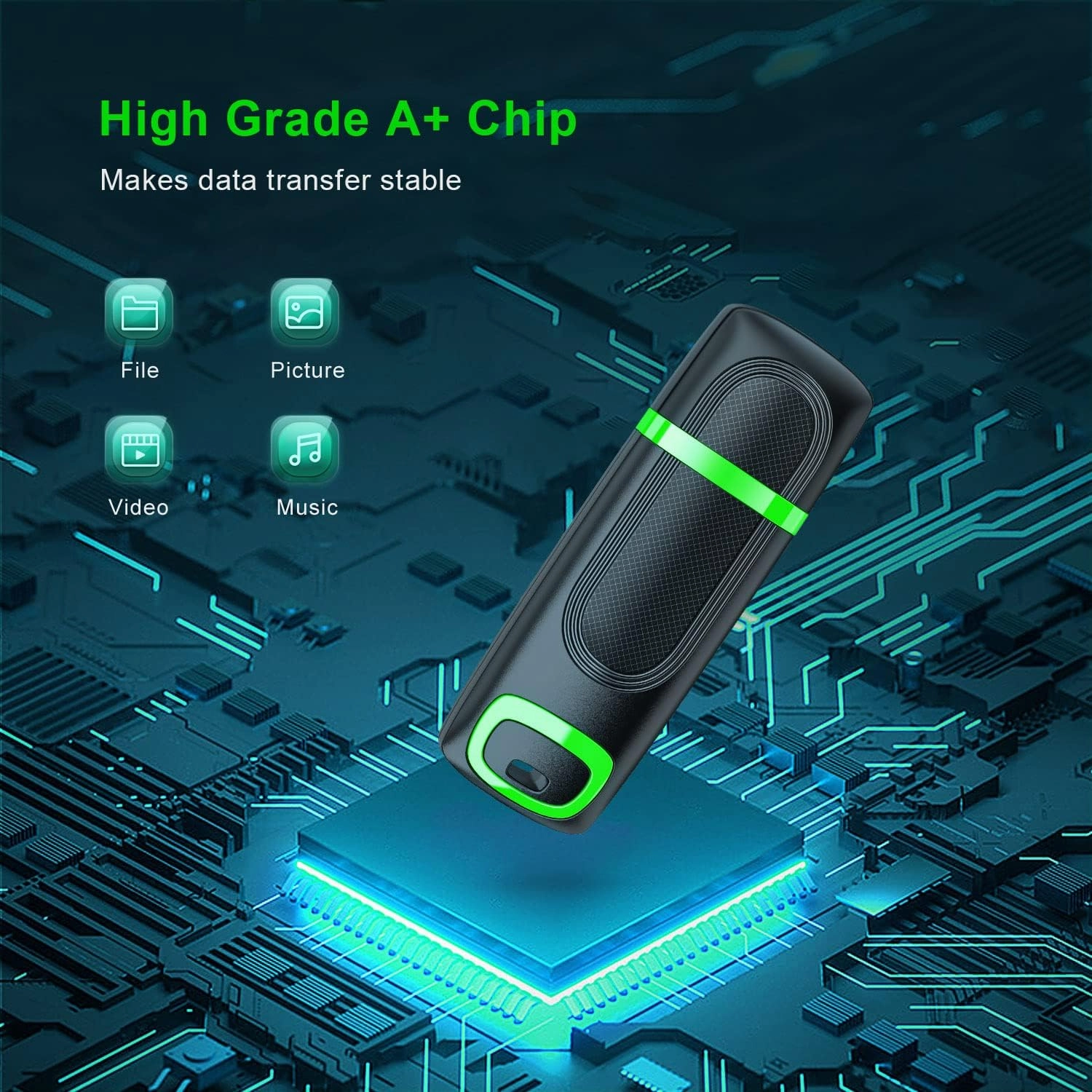 RAOYI 5 Pack 64GB Flash Drive, USB 3.0 High Speed Memory Stick Thumb Drive Jump Drive Zip Drive for Data Storage and Backup (Multicolor)