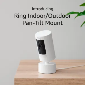 Ring Indoor/Outdoor Pan-Tilt Mount for Outdoor Cam (Stick Up Cam) Plug-In, White (Power adapter and camera not included)