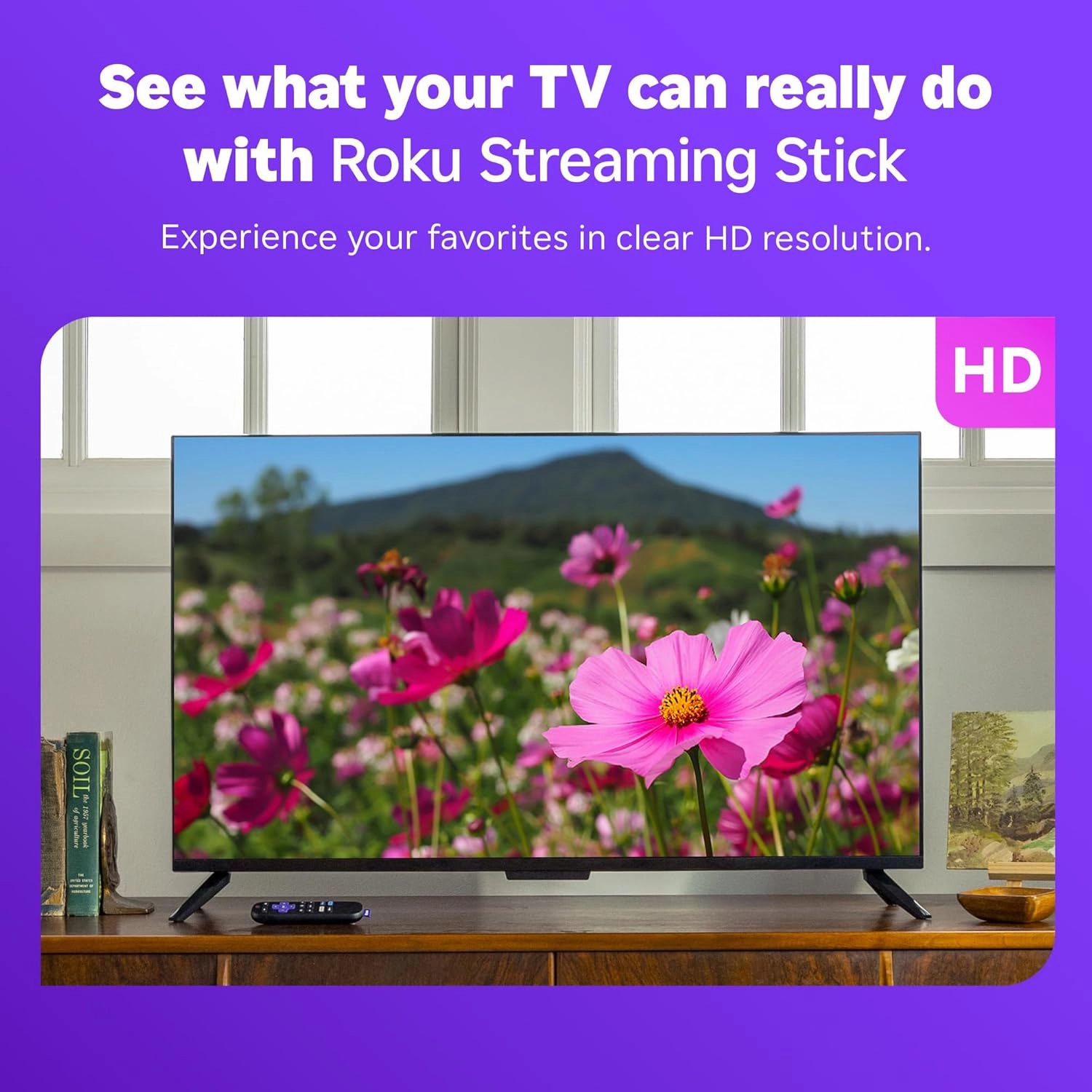 Roku Streaming Stick 2025 - HD Roku Streaming Device for TV with Voice Remote - Free & Live TV