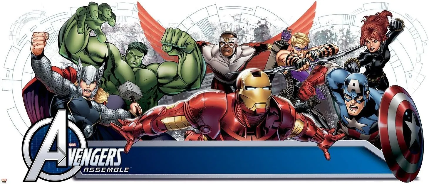 RoomMates Avengers Assemble Headboard Giant Wall Decal with Alphabet for Personalization, RMK2240GM