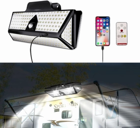 RV Solar Lights - Clip Anywhere for Canopy, Exterior, Trailers, Camping - 208 LED Ultra-Bright, 3 Models
