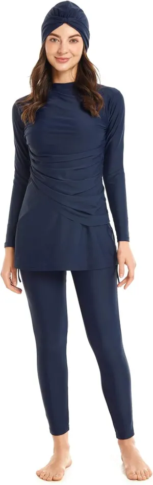 seafanny Women Modest Swimsuit Long Sleeve Burkini Full Cover Muslim Swimwear