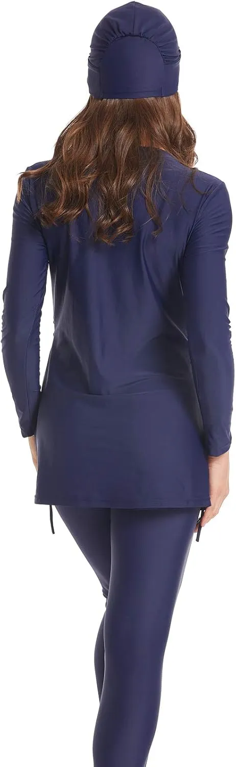 seafanny Women Modest Swimsuit Long Sleeve Burkini Full Cover Muslim Swimwear