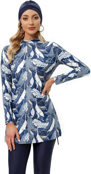 seafanny Womens' Modest Swimsuit 3 Pieces Full Cover Hijab Burkini