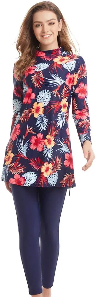 seafanny Womens' Modest Swimsuit 3 Pieces Full Cover Hijab Burkini