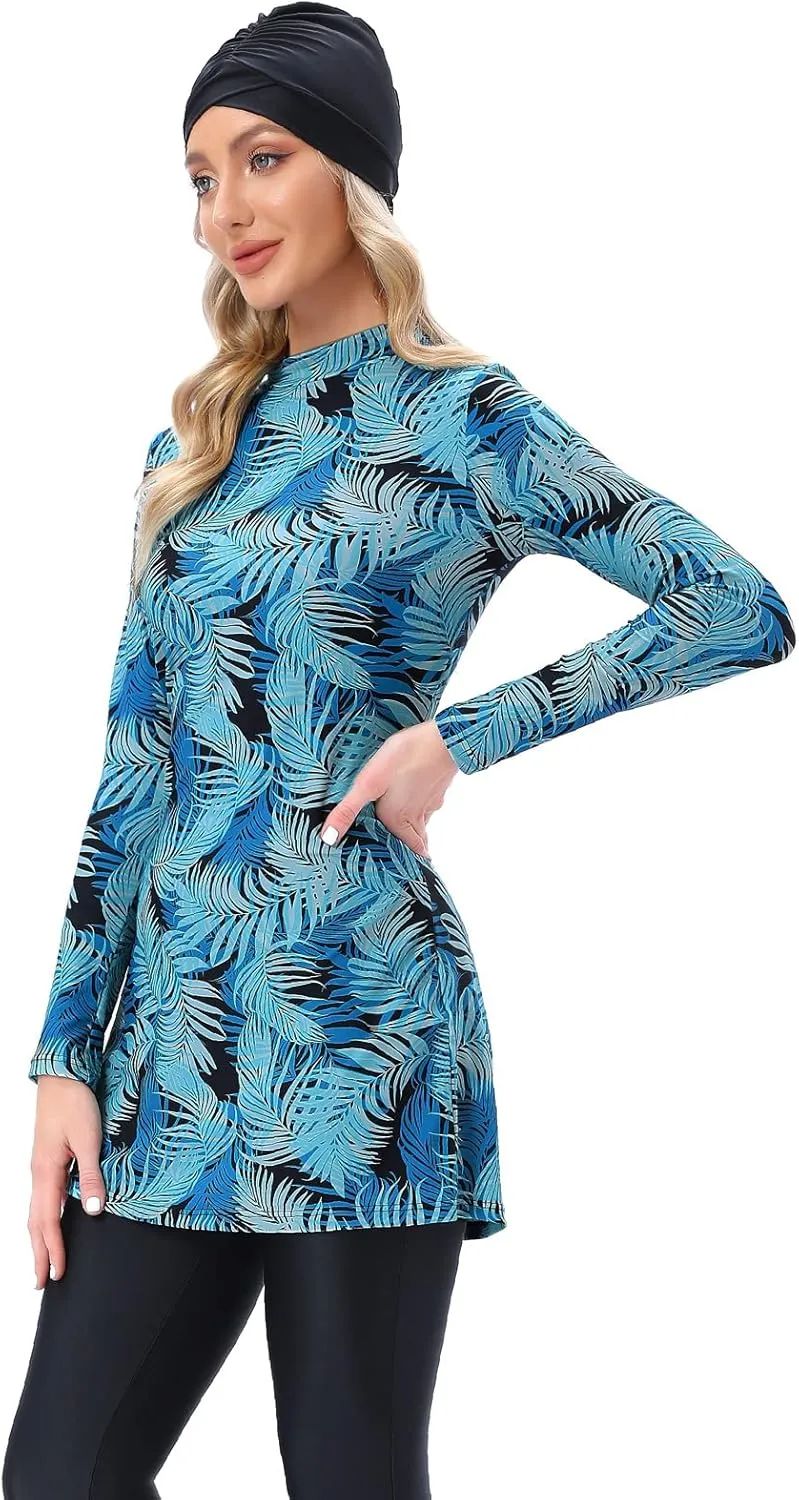seafanny Womens' Modest Swimsuit 3 Pieces Full Cover Hijab Burkini