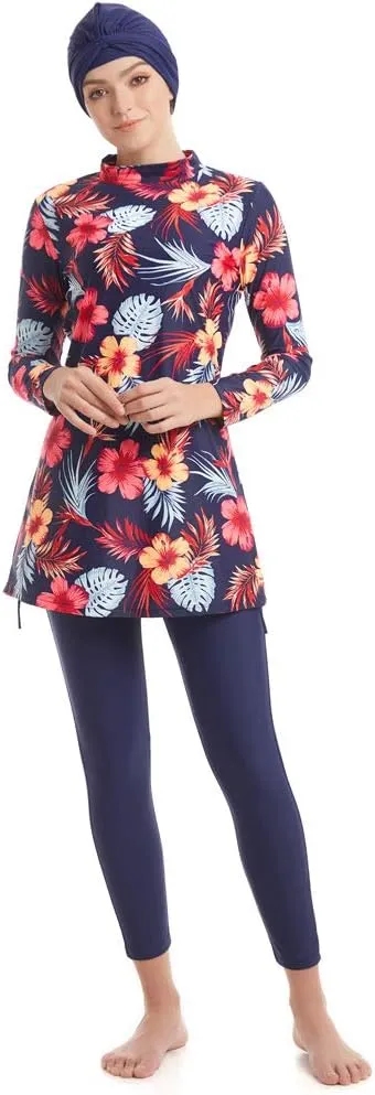 seafanny Womens' Modest Swimsuit 3 Pieces Full Cover Hijab Burkini