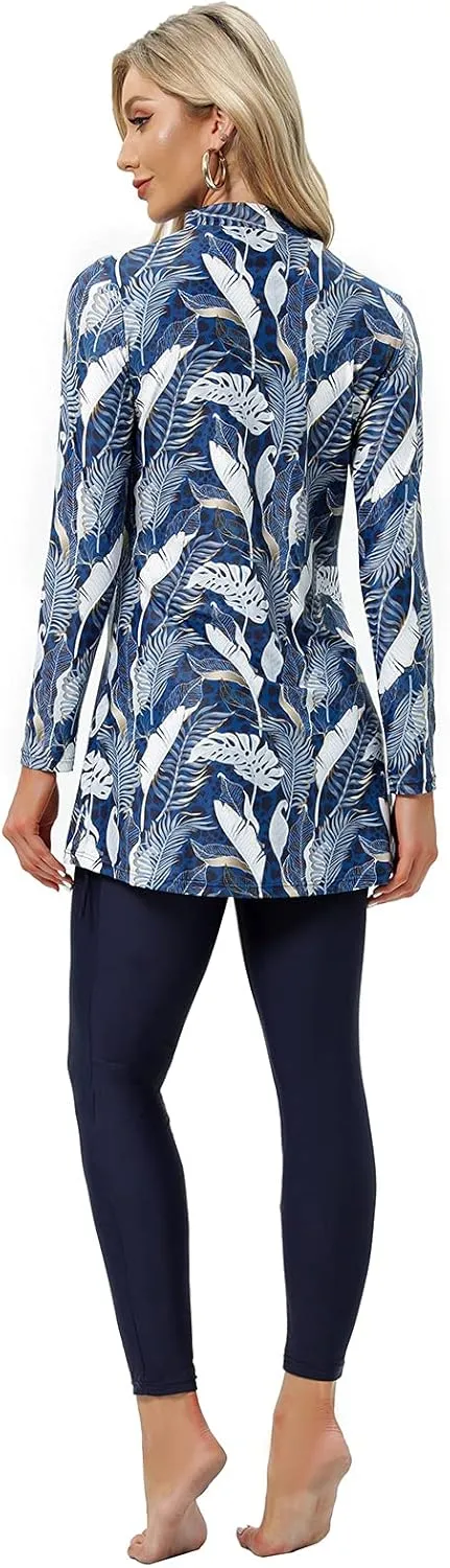 seafanny Womens' Modest Swimsuit 3 Pieces Full Cover Hijab Burkini