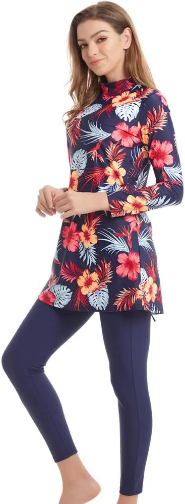 seafanny Womens' Modest Swimsuit 3 Pieces Full Cover Hijab Burkini