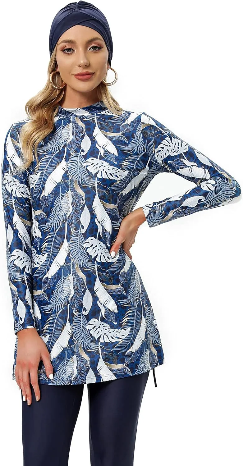seafanny Womens' Modest Swimsuit 3 Pieces Full Cover Hijab Burkini