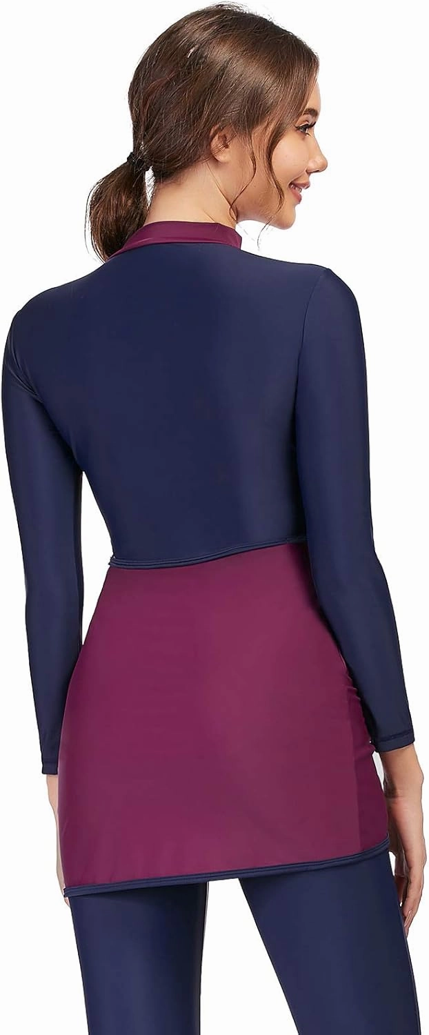 seafanny Women Modest Swimsuit Long Sleeve Burkini Full Cover Muslim Swimwear